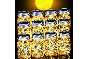 Cooo 12 Pack Crystal Glass Solar Lanterns: Double Delight for Outdoor Garden Decor