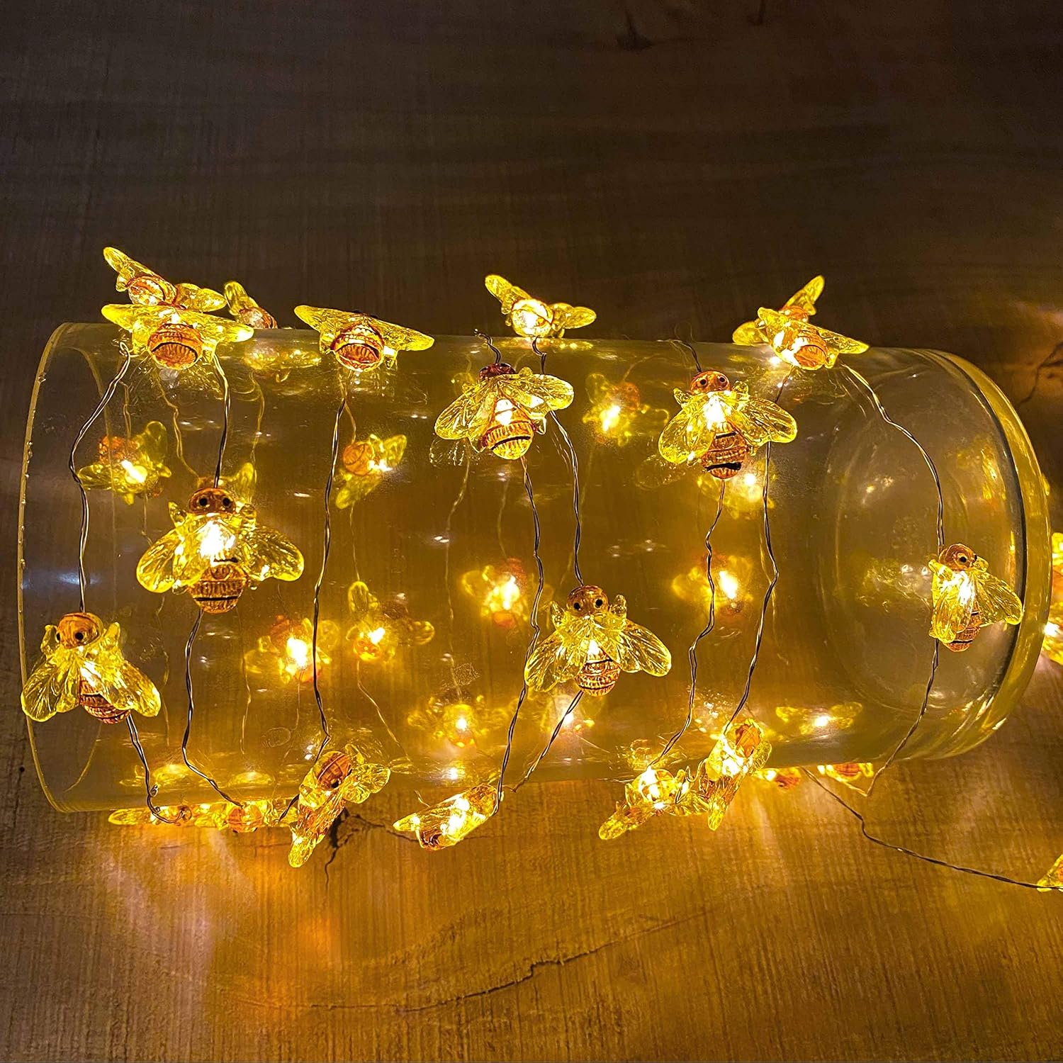 Honeybee Fairy String Lights, 40LED Bee String Light Plug in with 8 Modes Remote Control, Waterproof Novelty Decorative Light String for Outdoor Indoor Party Wedding Garden Christmas