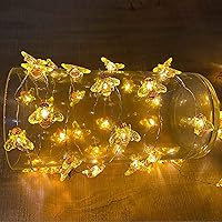 Vista 8 de Honeybee Fairy String Lights, 40LED Bee String Light Plug in with 8 Modes Remote Control, Waterproof Novelty Decorative Light String for Outdoor