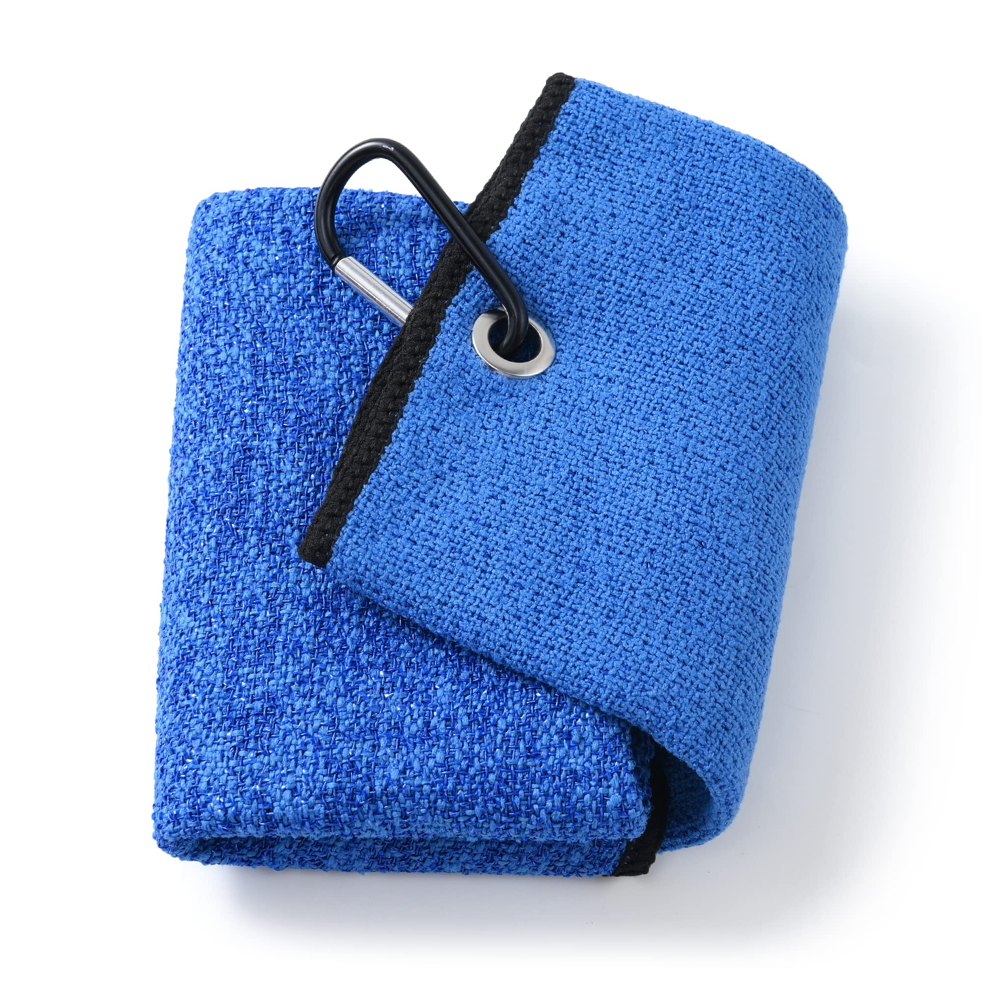 Mile High Life | Dreifach gefaltetes Mikrofaser Golfhandtuch | Innovatives doppelseitiges Design mit Schmutzschrubbseite und weicher Reinigungsseite | Wunderbar Wasserabsorbenz(Blue/Black)
