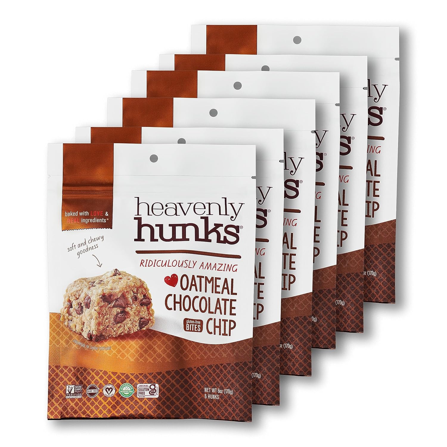 Heavenly Hunks Oatmeal Chocolate Chip - 6oz 6 Pack