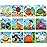 SANNIX 12 Pack Wooden Jigsaw Puzzles for Toddlers 3 4 5 Years Old, Party Favors Animals Jigsaw for Kids, Transportation Educational Puzzles Travel Toy with 12 Organize Bags