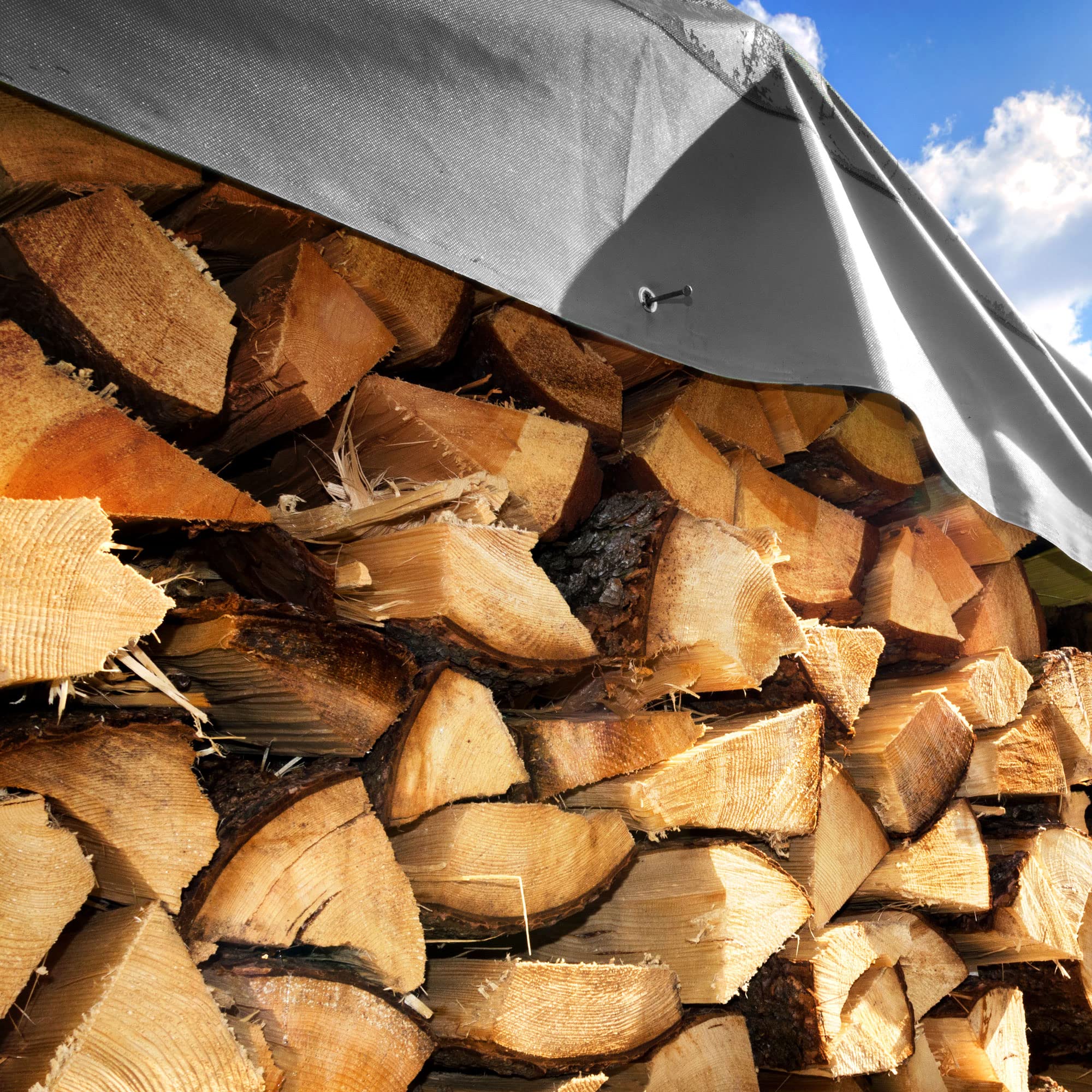 SPRINGOS Telone per campeggio, 6 x 8 m, con occhielli rinforzati in PE 210 g/m², impermeabile, da campeggio,
