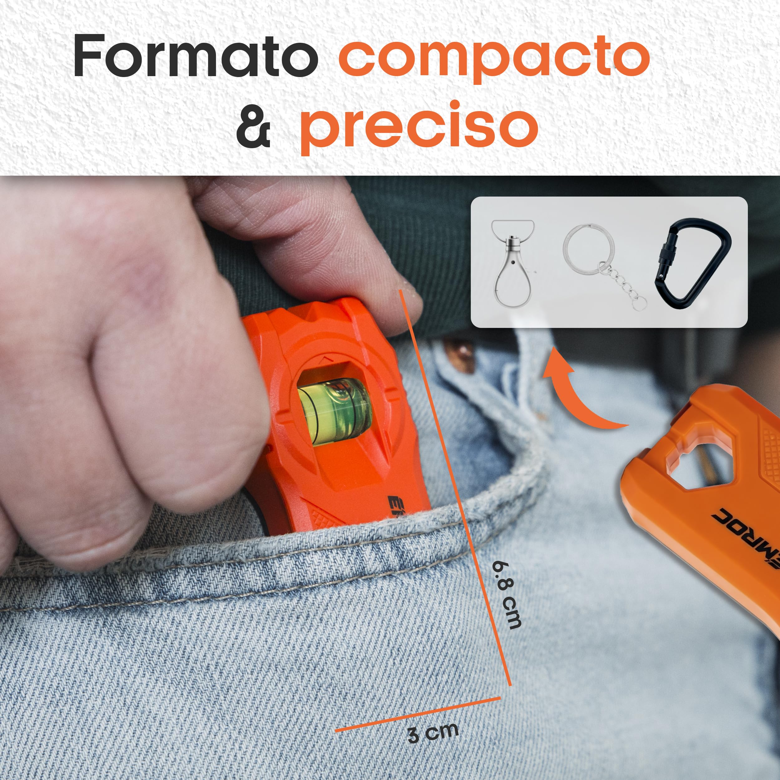 Detector de Montantes EMR-M11 - Imán Neodimio Pladur BA13 Sin Pilas | Imán potente | Nivel de burbuja | Para yeseros y electricistas | Detector de metales pared | Marca francesa