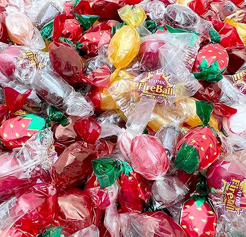 Old Fashioned - Surtido de bolas de fuego atómicas mantequilla menta gotas de fresa sabores de frutas paquete a granel de 4 libras
