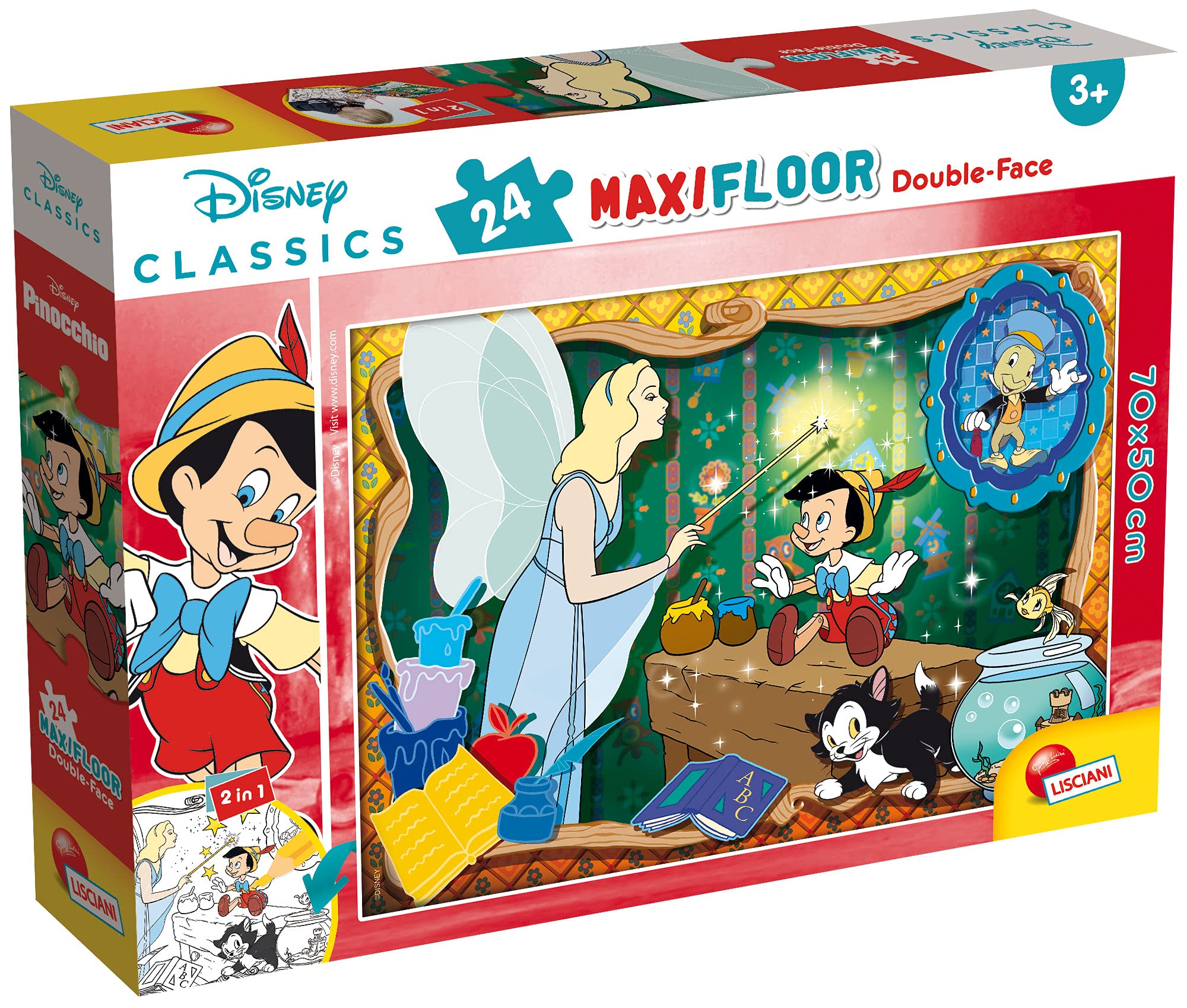 Liscianigiochi Puzzle DF Maxi Floor 24 Disney Classic Other Bambini, Multicolore, 86672