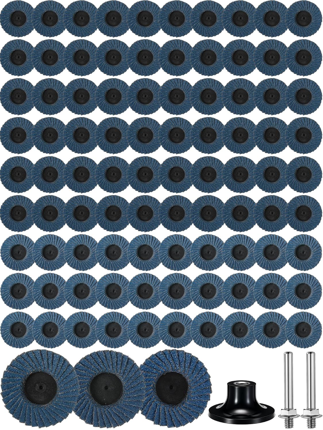 WILLBOND 92 Pieces 2 Inch Sanding Discs Set Nylon Sanding Discs with 1/4 Inch Holder for Die Grinder Surface Conditioning Grind Polish Burr Finish Rust Paint Removal (Yellow,Red and Green)