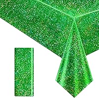 Vista 50 de 2 piezas de mantel holográfico negro con láser, mantel espacial de galaxia, mantel de 40 * 108 pulgadas con estrellas brillantes, mantel