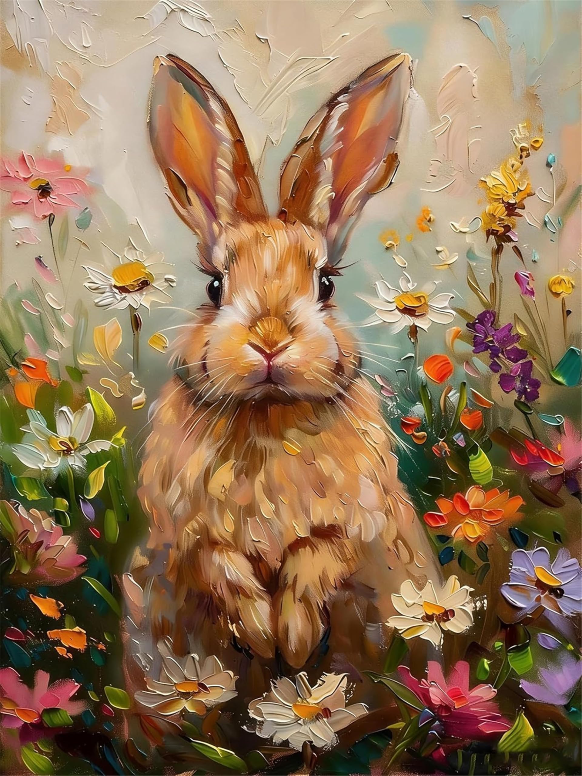 Wujiej Rabbit Paint By Numbers For Adults,Diy Painting Kits For Adult,Color By Numbers,Paint By Number Canvas Crafts Watercolor For Beginner Home Decor (Rabbit)