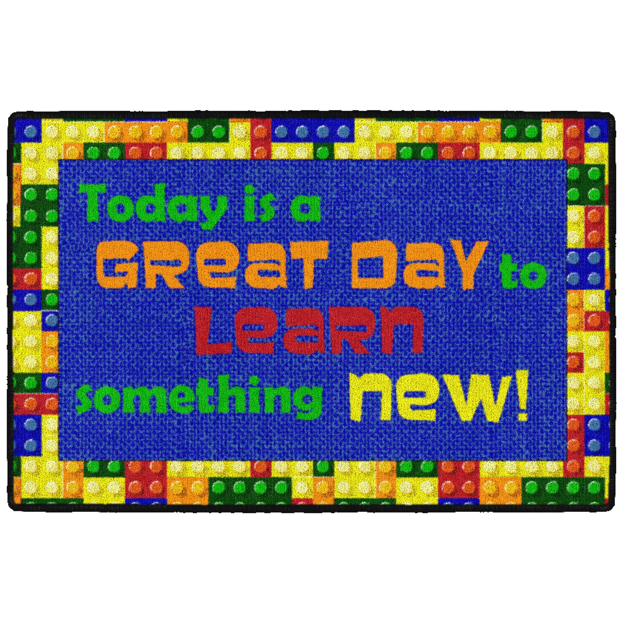 Flagship Carpets Childrens Multicolor Welcome Mat for Classroom or Kids Home School Room, Kids Room and Playroom or Entryway Rug, 2' x 3', Great Day to Learn