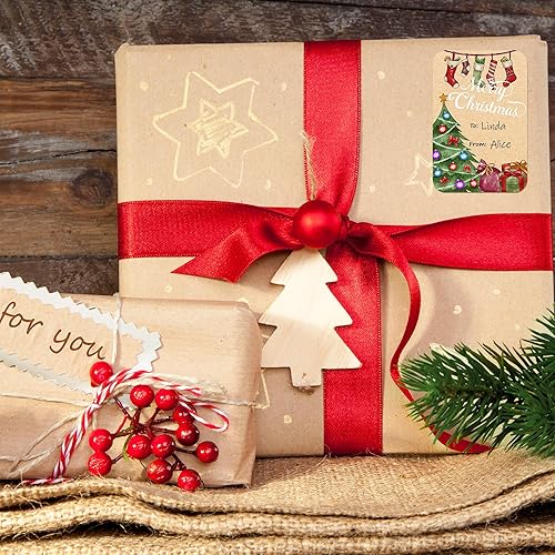 Miniatura 6 de 300 sellos dorados de cera en relieve de Navidad con aspecto de sobres para paquetes de regalosrecuerdos de fiesta, autoadhesivos