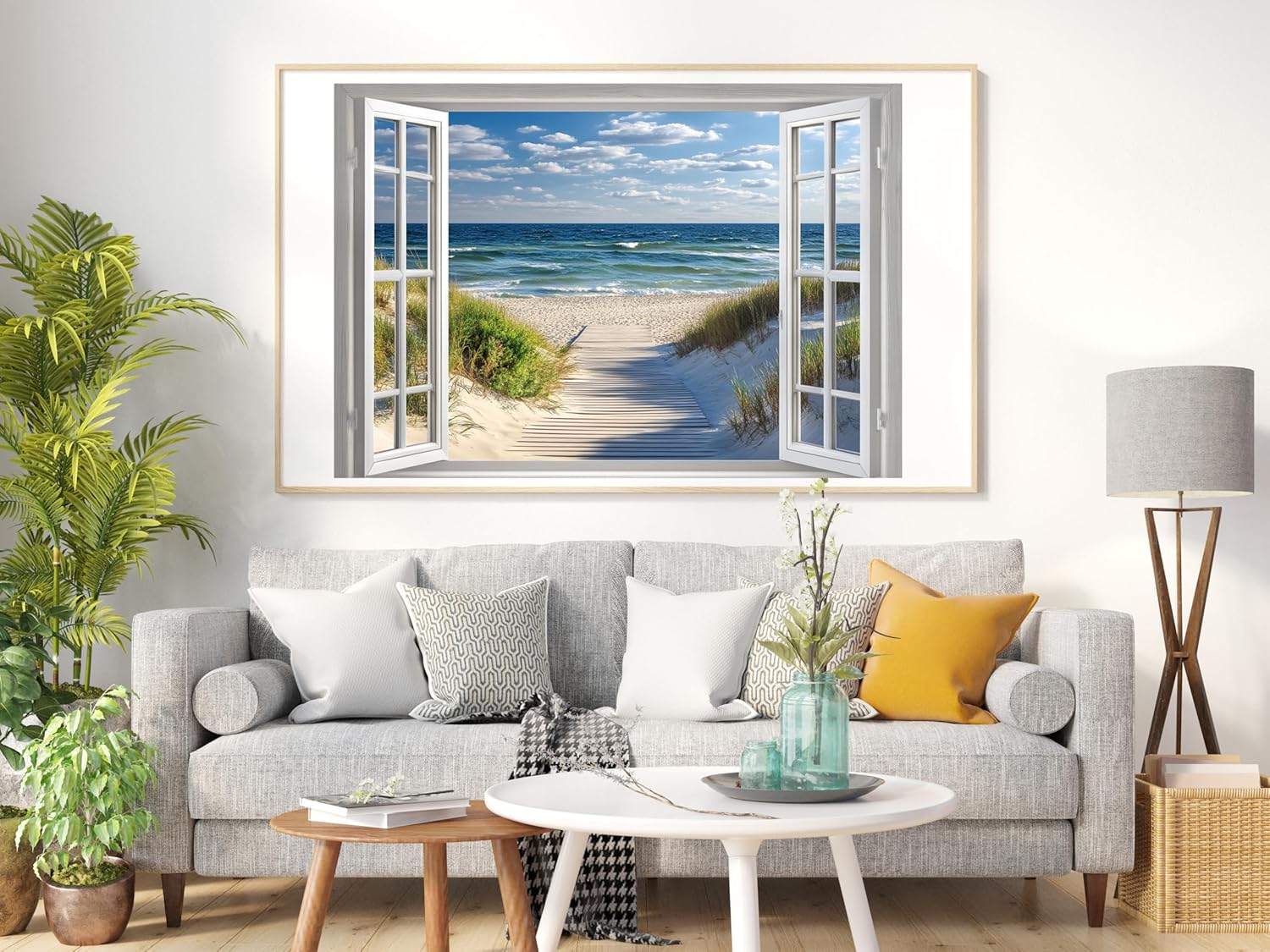 14CT Counted Cross Stitch Kits Stamped for Adults Beach Cross Stitch Patterns Printed Cross Stitch Kits