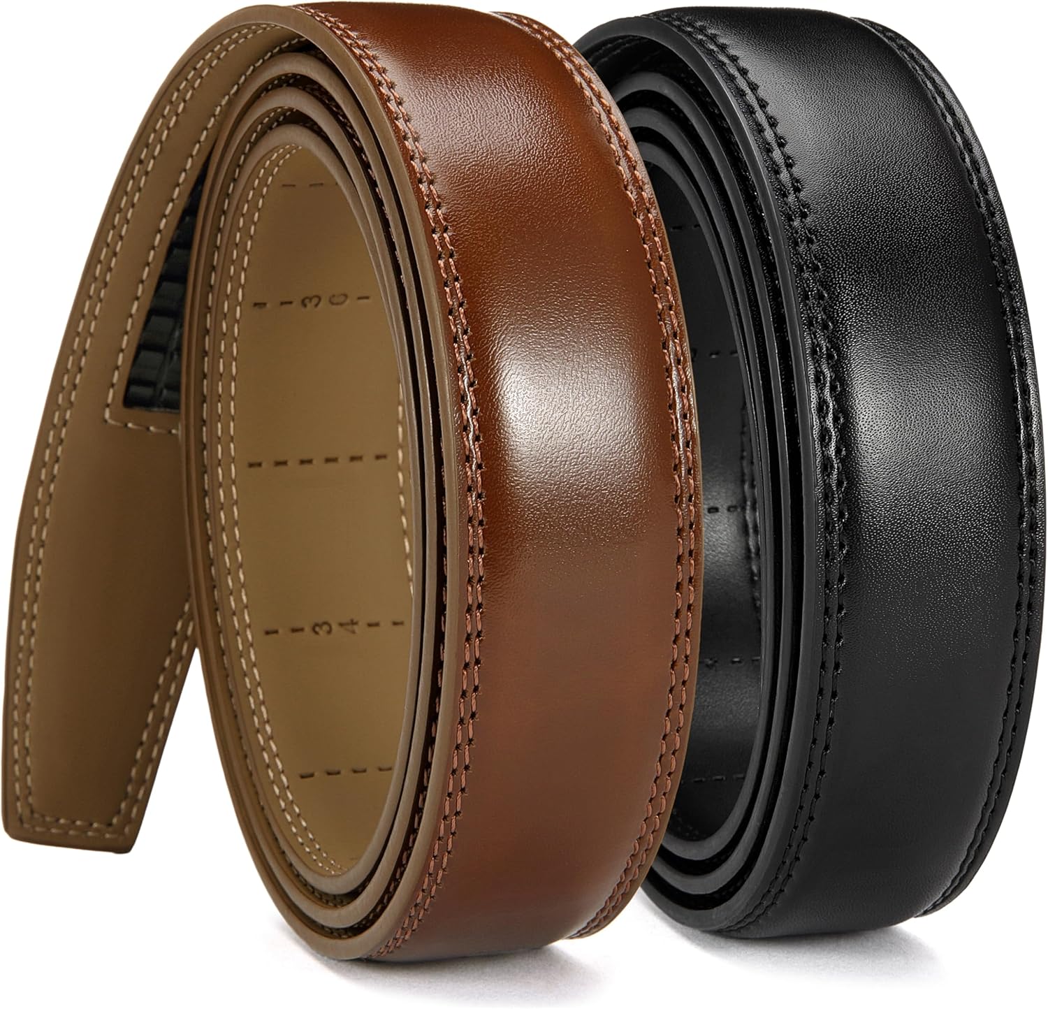 CHAOREN Ratchet Belt Strap Only 1 1/4", Replacement Leather Belt for 32mm Buckle