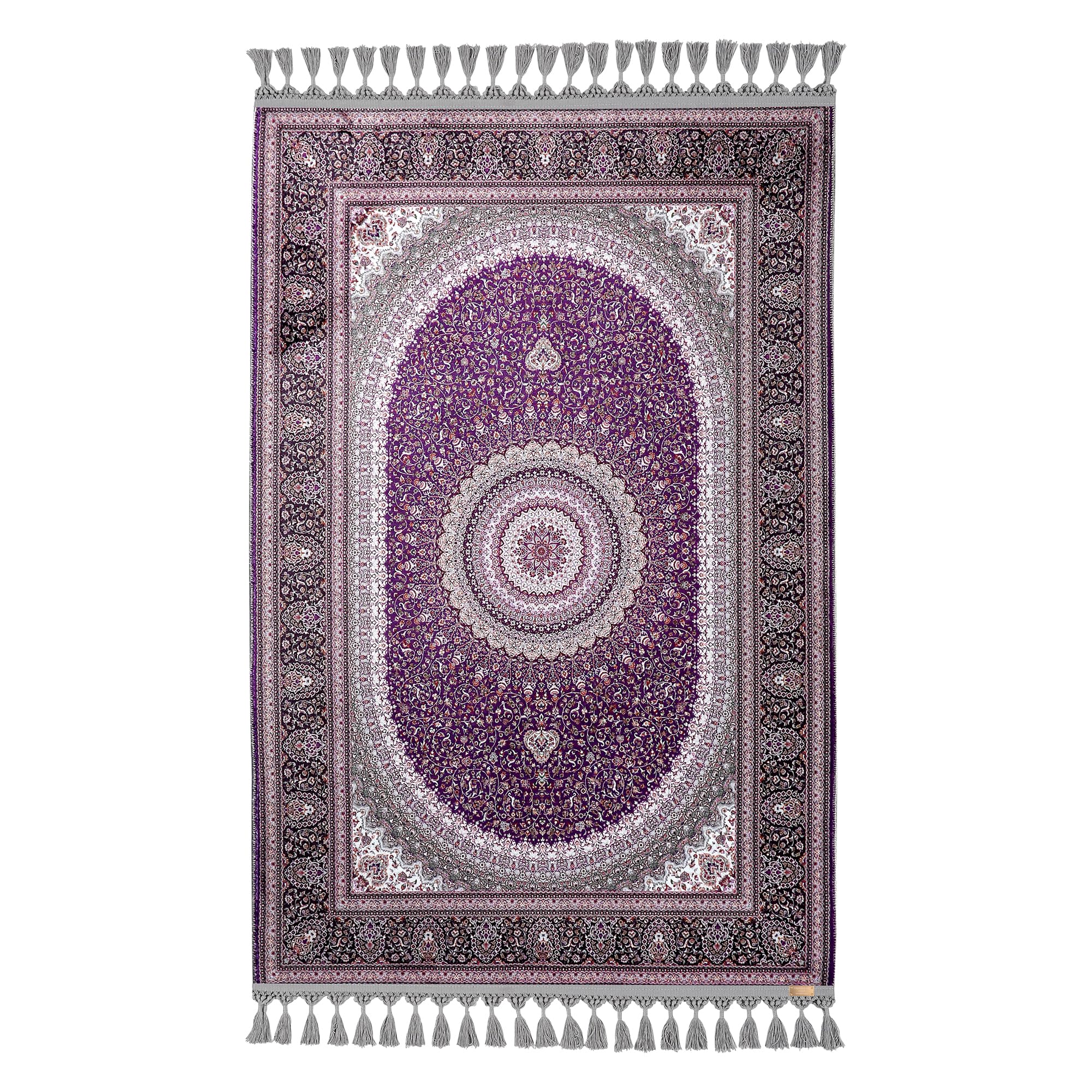 Tapis persan avec motif médaillon violet et gris 120x180 cm