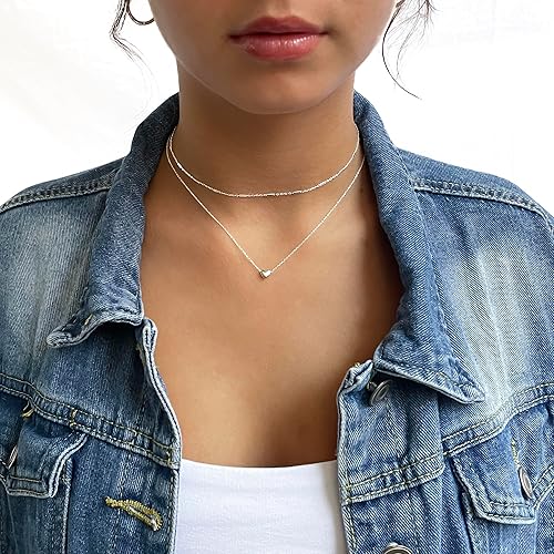Miniatura 5 de Annika Bella Chain Choker Necklace for Women, 925 Sterling Silver Chokers, Length 13-16 Inches, Short Necklaces for Teens, Waterproof Jewelry Gift