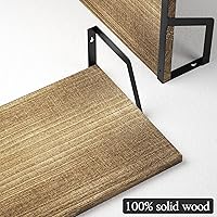 Vista 6 de SRIWATANA Juego de 2 estantes flotantes de madera rústica con gran capacidad (negro carbonizado)