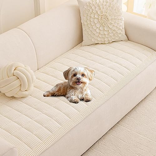 MEETSKY Funda de sofá lavable para perro, antideslizante, apta para mascotas, para sofá de 2 cojines, protector de sofá para sofá biplaza, fundas