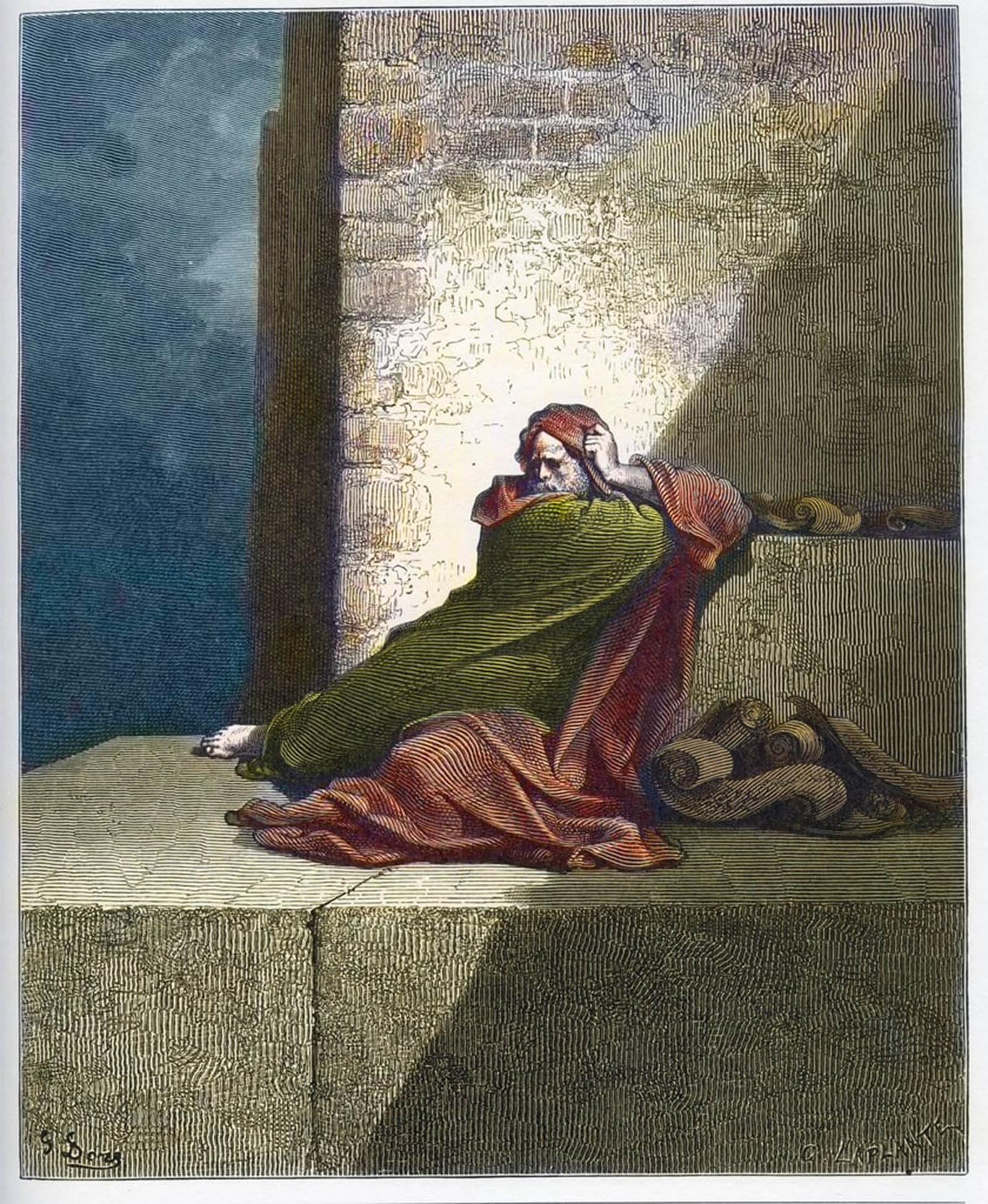 SERENDIPITP Retro Picture Poster Wall Art Pictures Painting Baruch Baruch Ben Neria Engraving by Gustave Dore Wall Art Canvas Print for Wall Decor 60x90cm