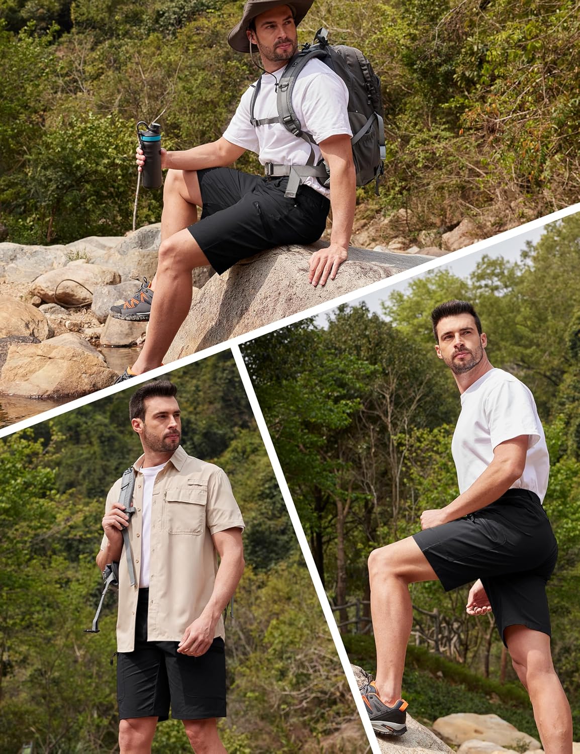 MAGCOMSEN Men's Hiking Cargo Shorts 10" Lightweight Outdoor Work Shorts for Men Travel Casual with 5 Pockets - Image 7