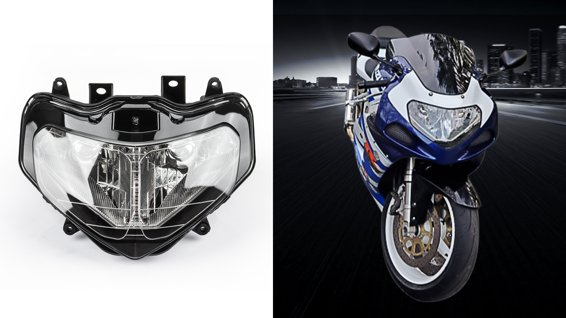 Motorcycle Headlight Assembly Lamp Light For GSXR600 750 1000 2001