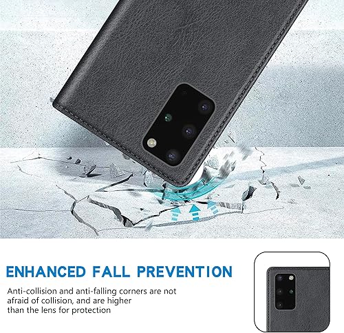 Miniatura 148 de ZZXX Funda tipo cartera para Samsung Galaxy S20 con bloqueo RFID, soporte de ranura para tarjetas, funda protectora de cuero magnético fuerte