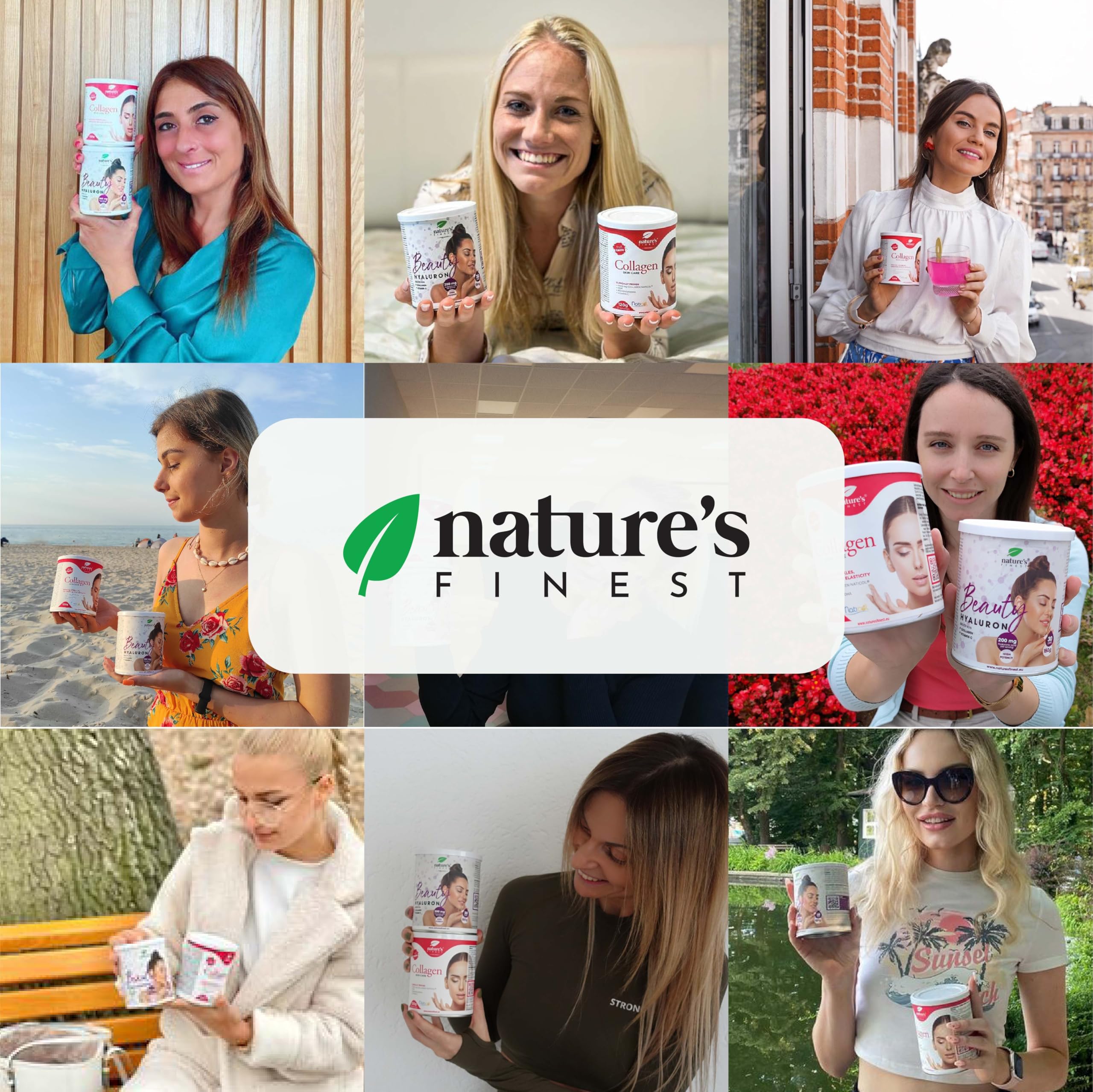 Nature's Finest by Nutrisslim Collagen Skincare + Beauty Hyaluron - Hochdosiertes Fischkollagenpulver mit Hyaluronsäure und Vitamin C, MSM - Unterstützt gesunde Haut und kräftige Haare, Nägel