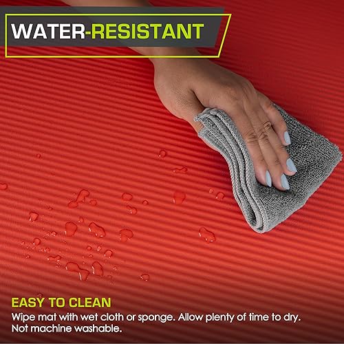 Miniatura 3 de ProsourceFit Esterilla extra gruesa de yoga y pilates de ½ pulgada (0.512 in) o 1 pulgada (0.984 in), alfombrilla de ejercicio de alta densidad