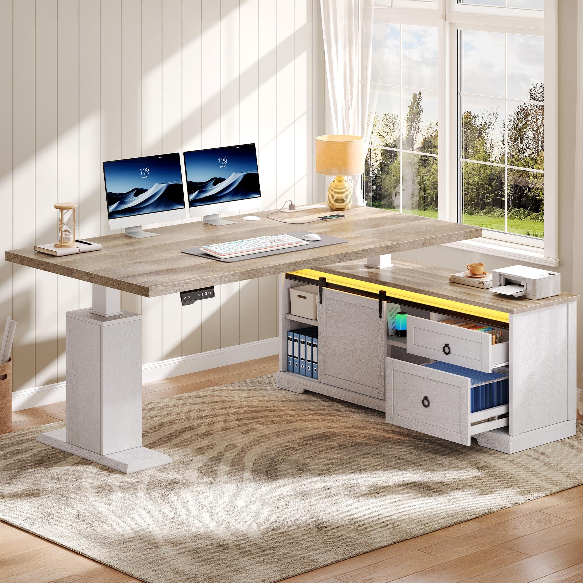 Amazon.com: YITAHOME L Shaped Standing Desk with Power Outlets