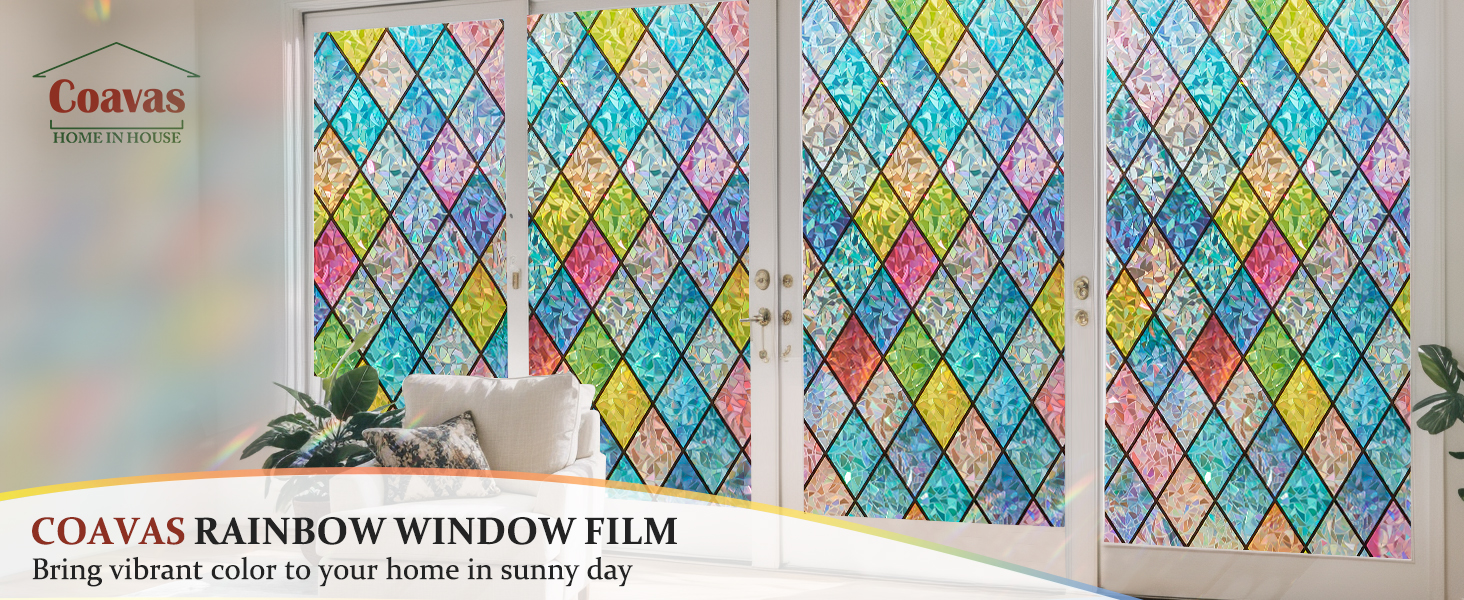 Película para ventana decorativa 3D con protección UV Coavas miniatura 7
