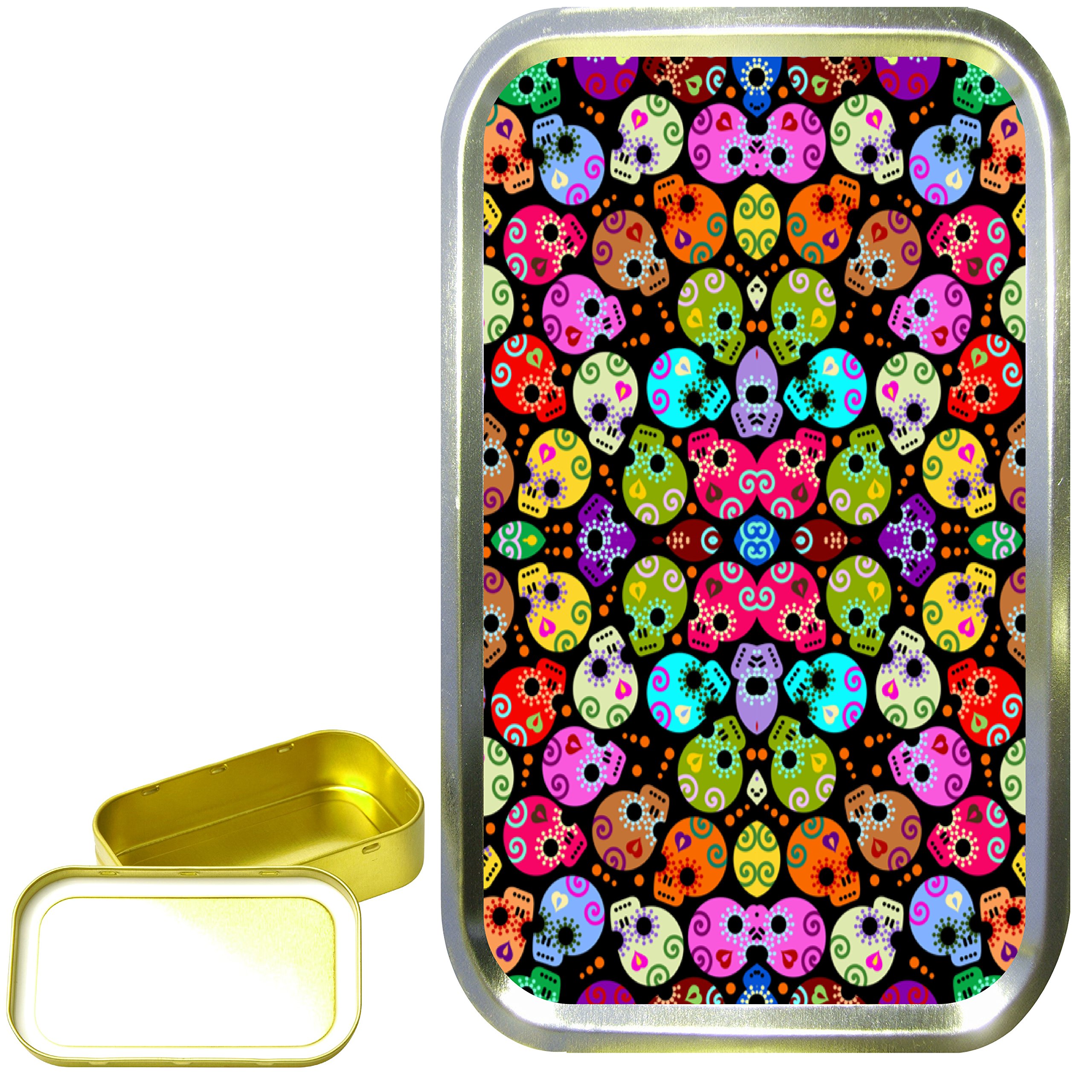 Teez Gold Candy Skull Pattern 1Oz Tobacco Tin