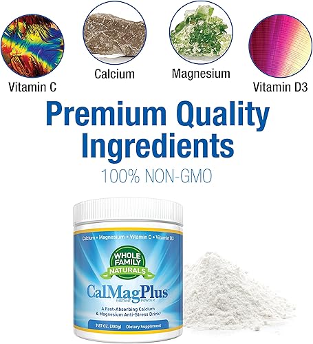 Miniatura 2 de Calcium Magnesium Powder Supplement - CalMag Plus with Vitamin C & D3 - Gluten Free, Non GMO - Natural Calm Cal Mag Drink - Cal-Mag for Muscles