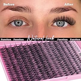 FANXITON DIY Lash Extension Kit 30D D Individual Lashes Lash Clusters Kit Cluster Lashes Lash Bond and Seal and Lash Tweezers for Lash Clusters Kit DIY at Home
