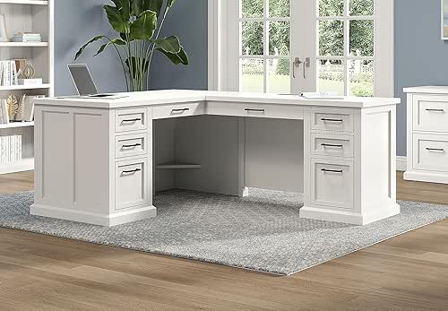 Martin Furniture Modern Wood L-Desk & Return Writing Table &