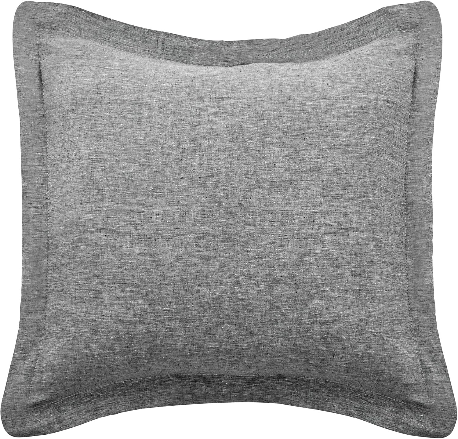 Levtex Home - 100% French Flax Linen - Euro Sham - French Flax Washed Linen - Charcoal - Sham Size (26x26in.), No Insert