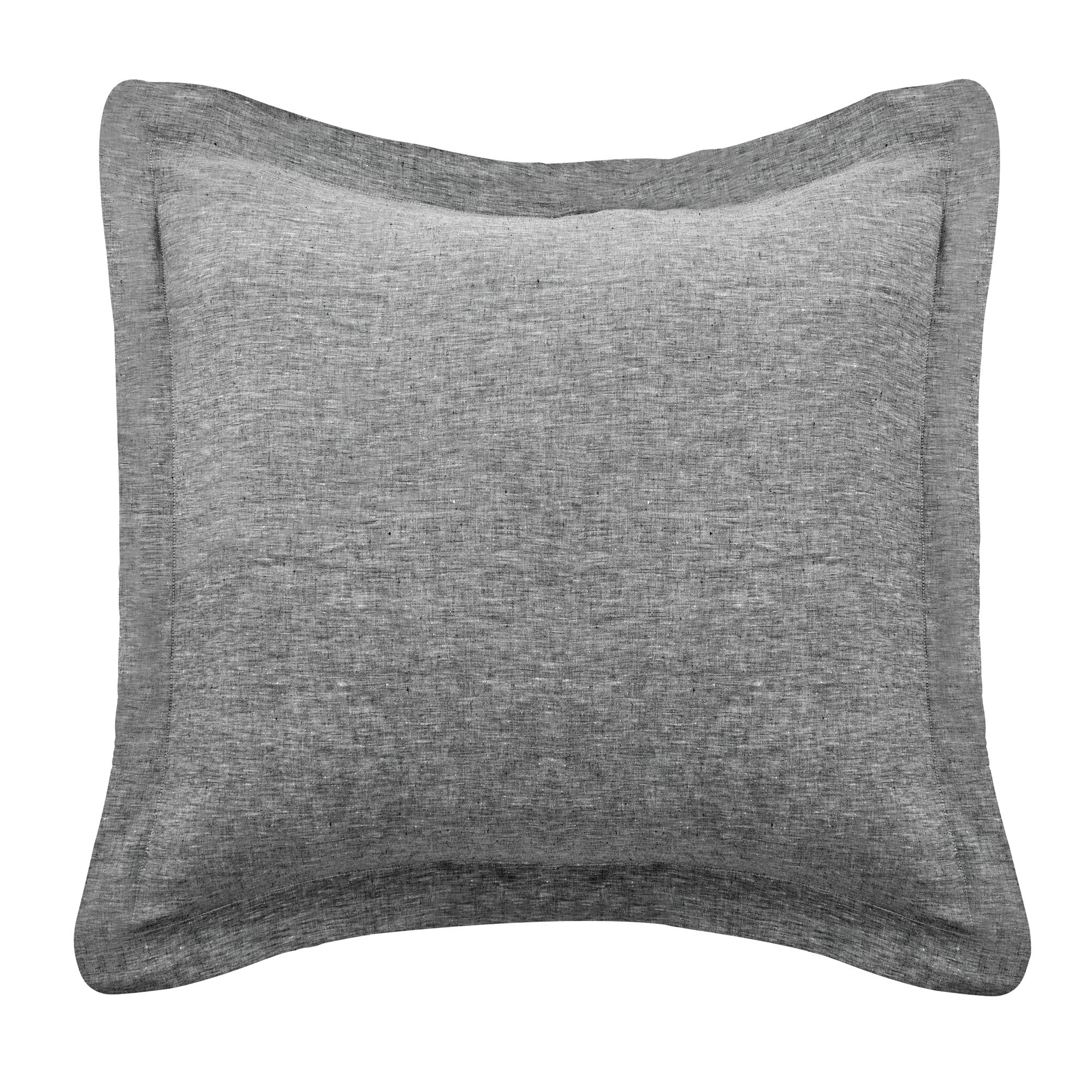 Levtex Home - 100% French Flax Linen - Euro Sham - French Flax Washed Linen - Heathered Stone - Sham Size (26x26in.), No Insert