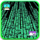 デジタルコードの流れ–火tvのための天候及び時計が付いている未来的なマトリックスの雨及びサイバーの穏やか