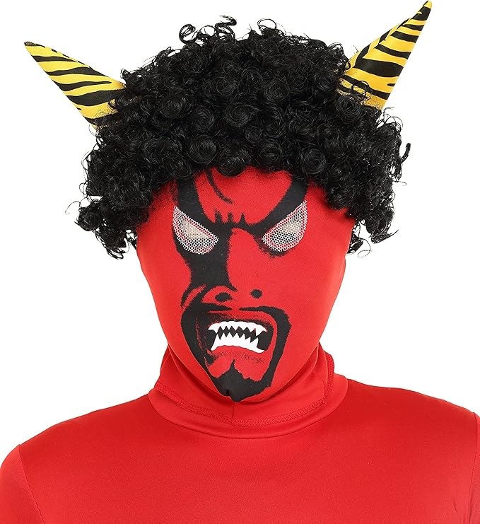 Amazon Party City 節分 バラエティグッズ リアル鬼マスク メンズ 赤 おもちゃ おもちゃ