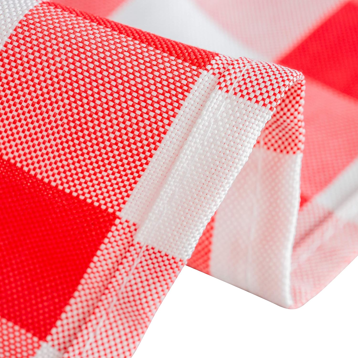 LinenTablecloth 54-Inch Square Polyester Tablecloth Red & White Checker