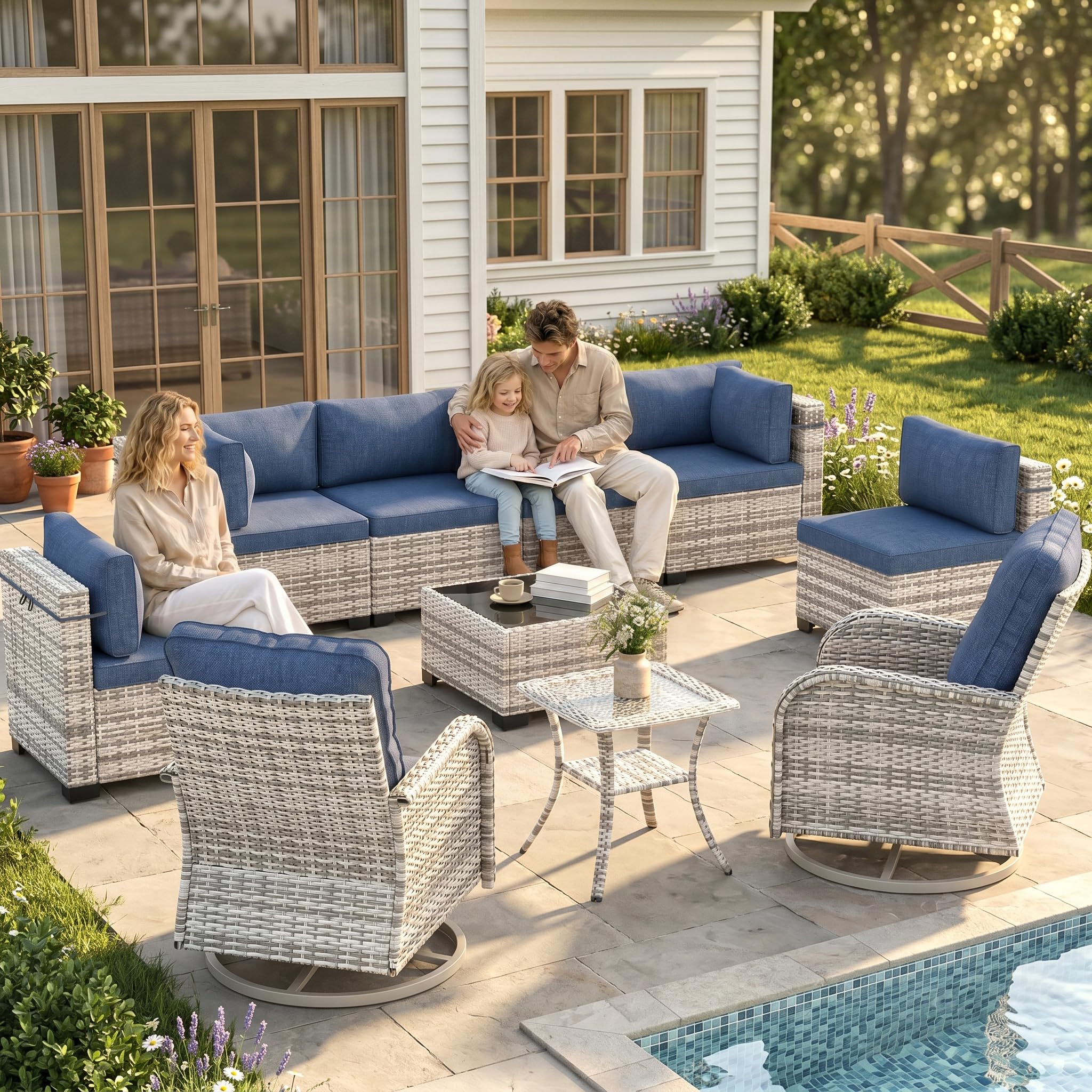 Sweecci 10-Piece Modern Patio Furniture Set