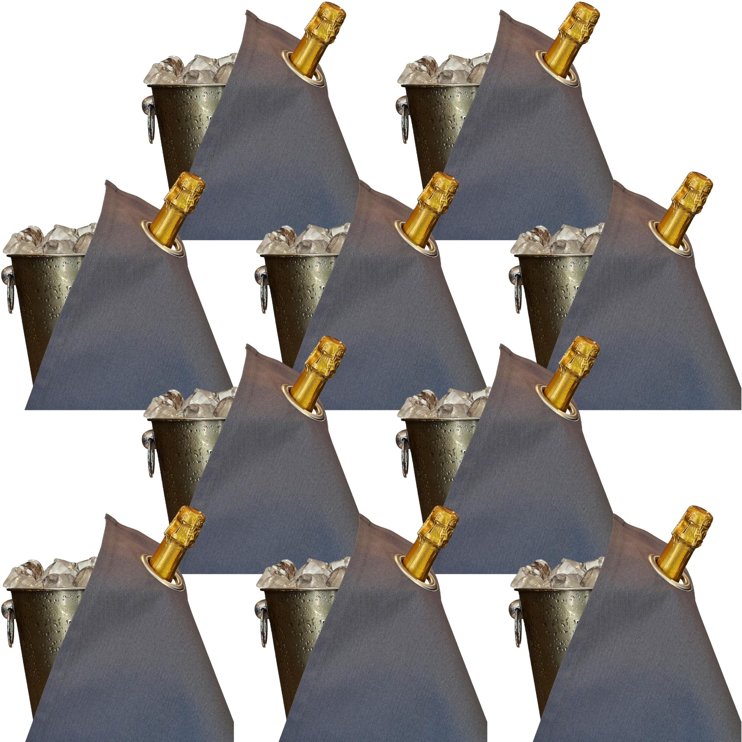 BottleCloths, Classic Collection, Bottle Cloths with Metal Ring for Ice Buckets Cotton, 42 cm