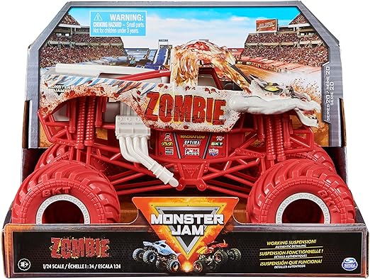 Monster Jam, Official Zombie Monster Truck, Collector Die-Cast Vehicle, 1:24 Scale, Kids Toys for Boys and Girls Ages 3 and up