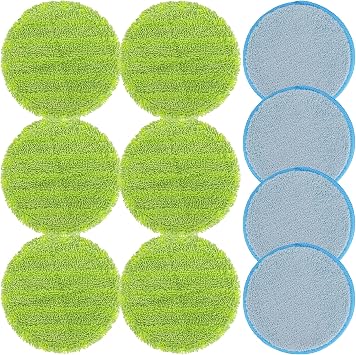 Electric Mop Pads, 6.3inch Floor Cleaning Round Spin Mop Pads for Electric Mop, 6.3inch Round Spin Electric Mop Pads 10 Pack