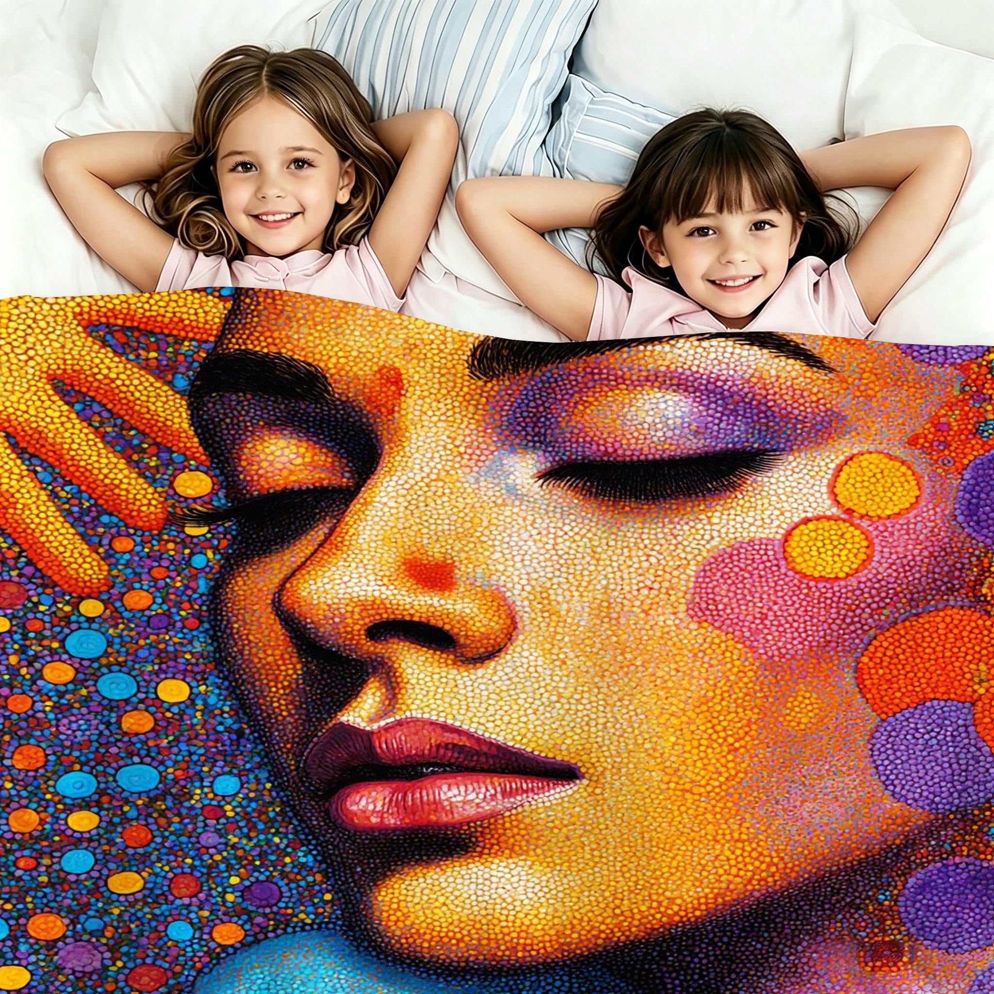 Manta 220x240 cm Mujer Naranja Franela Polar para Cama 135/150-A14