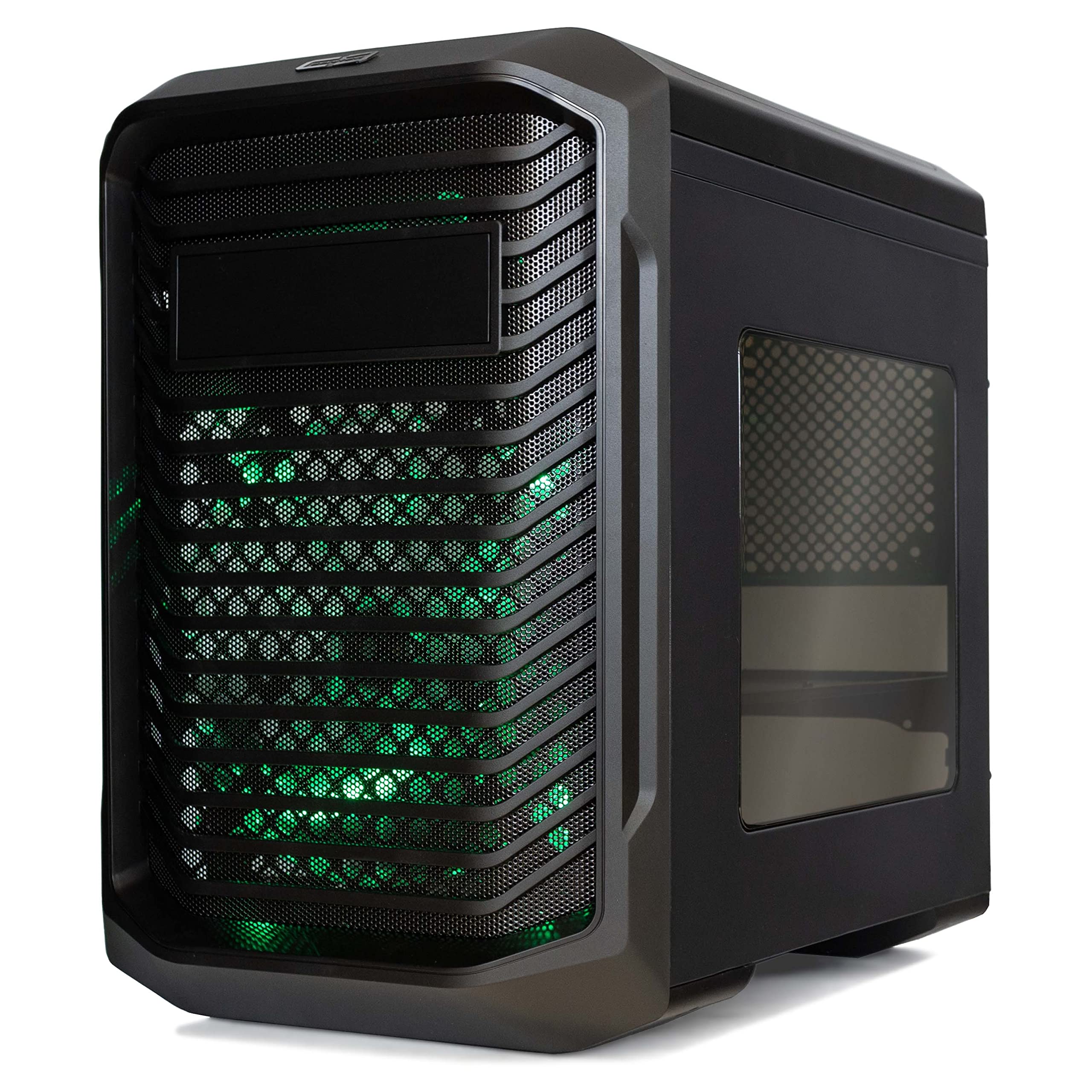 Simpletek – Mini Case Gaming RGB Gaming con Ventilador Frontal y Superior Verde | ATX MICRO-ATX MINI ITX