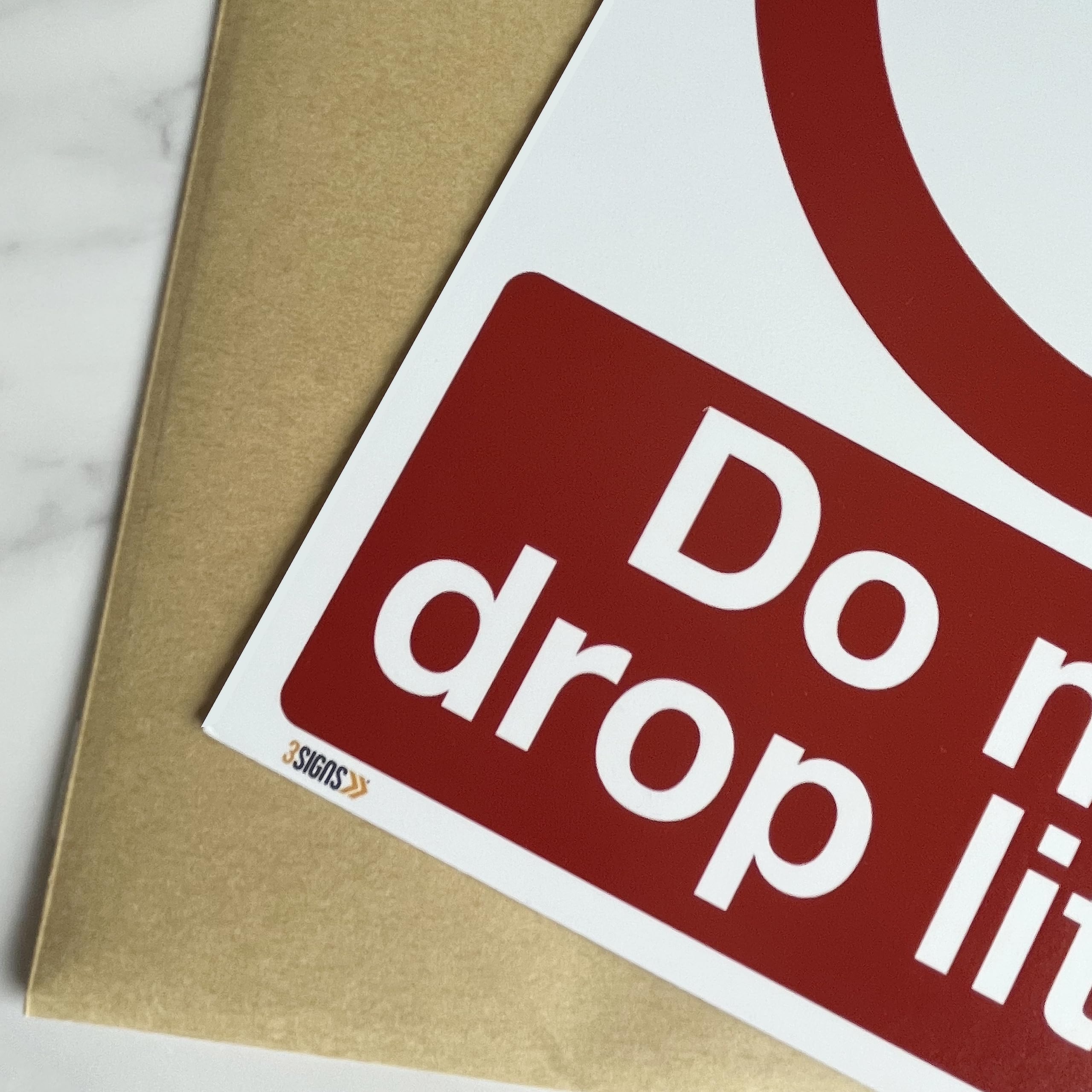 Cartello in plastica rigida A3 da 1 mm, con scritta Do not drop (lingua italiana non garantita
