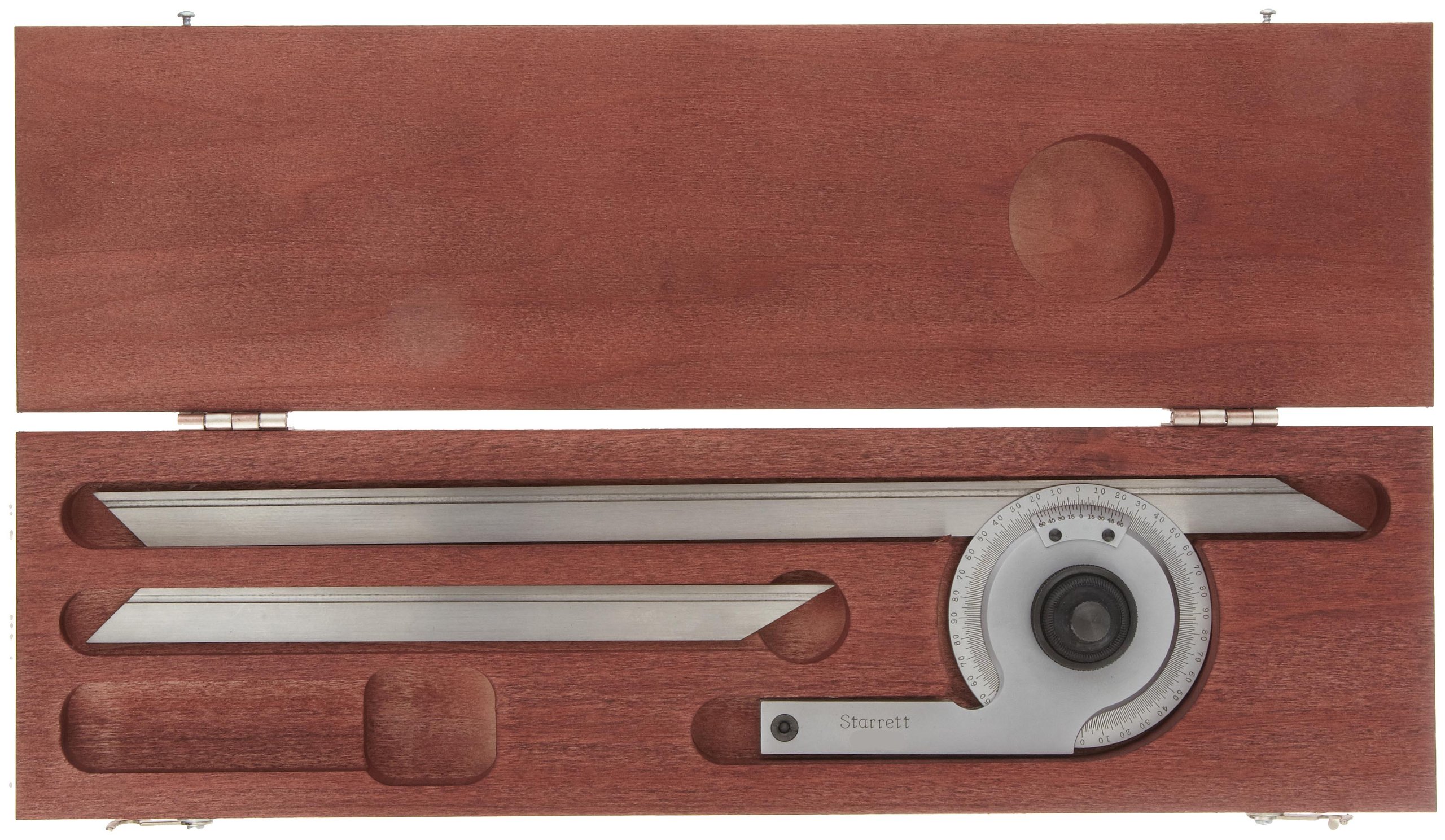 Starrett C359FZ Precision Universal Bevel Vernier Protractor, Through 360 Degree Graduations, 7" And 12" Blade Size