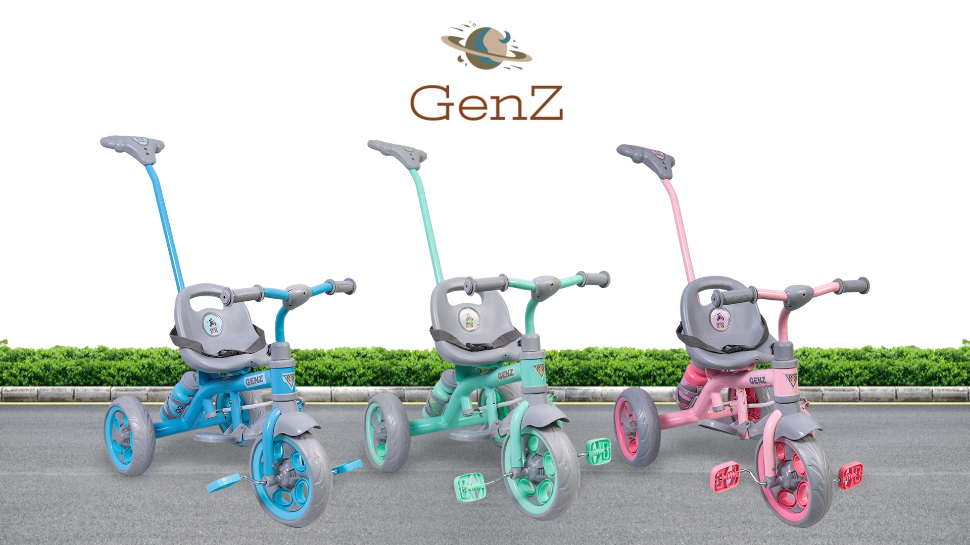 BeyBee GenZ Secure Baby Tricycle with Seat Belt, Water