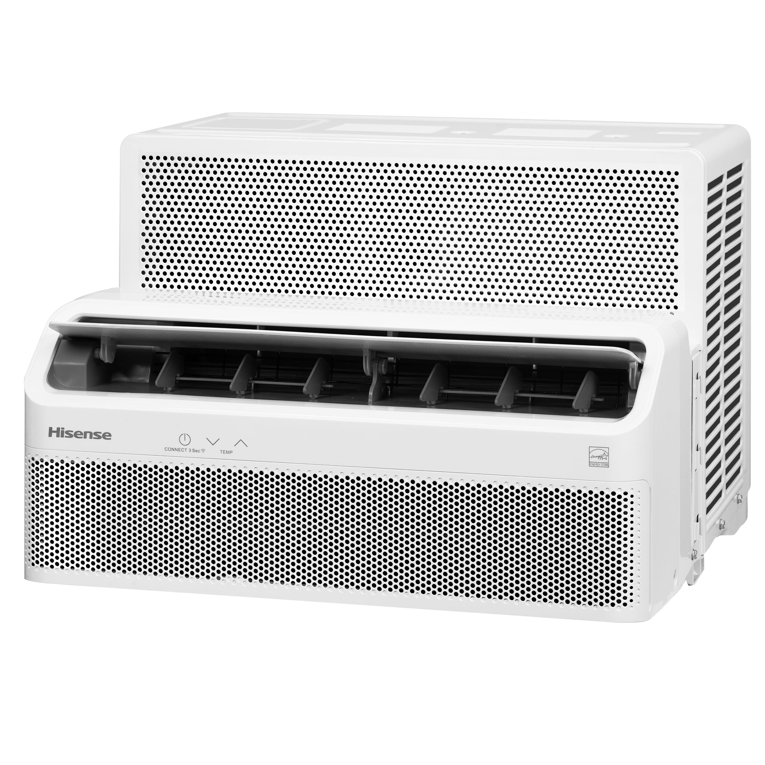 Hisense 8,000 BTU Smart Inverter Window Air Conditioner with Easy Install Bracket, Covers Up to 350 Sq Ft, Ultra-Slim Profile, 3 Fan Speeds, 700W, Smart controls, 4‑Way Air Direction - HLAW0825TW