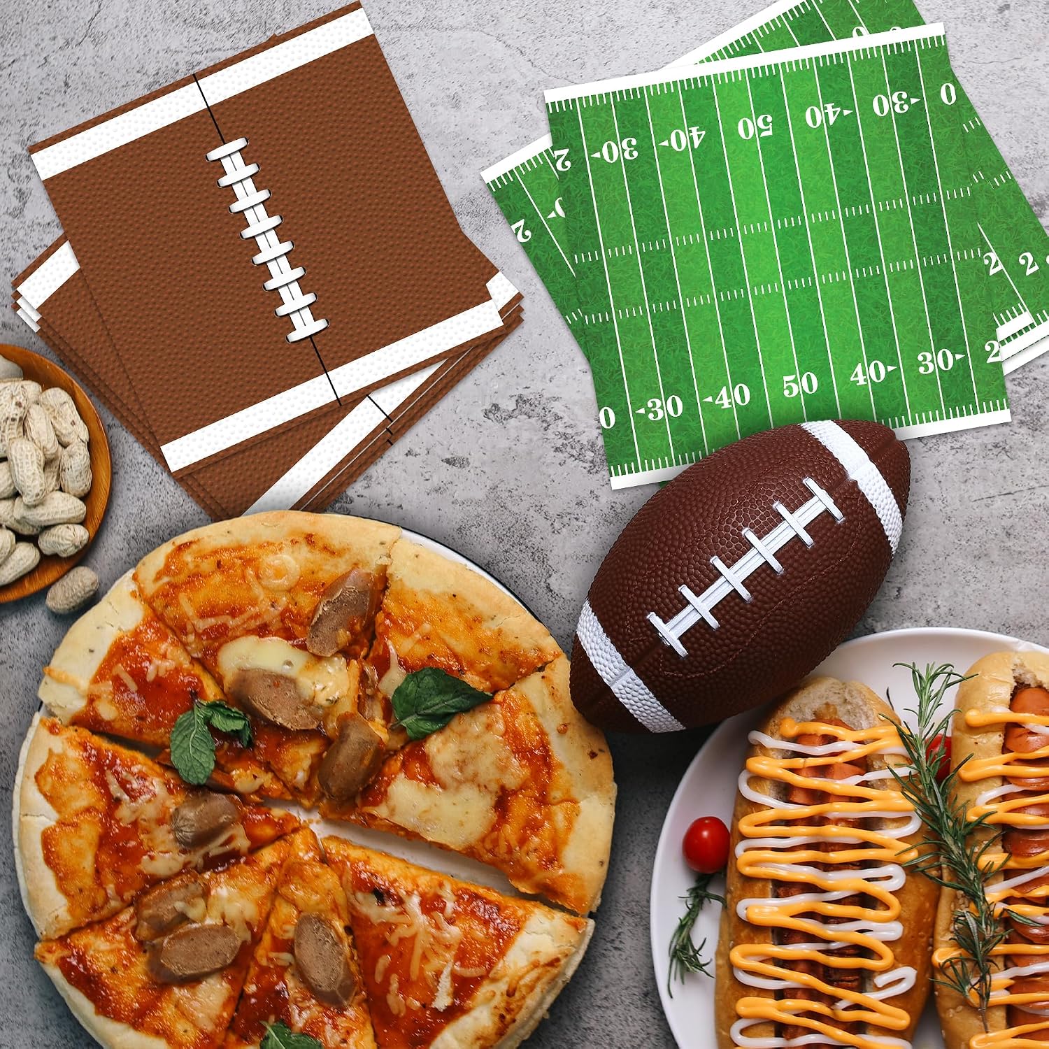 ArtCreativity 80 Pack Football Field Napkins - Set of 80 - Football Napkin Table Party Decor Supplies - 2026 Napkins Party Supplies and Table Decorations