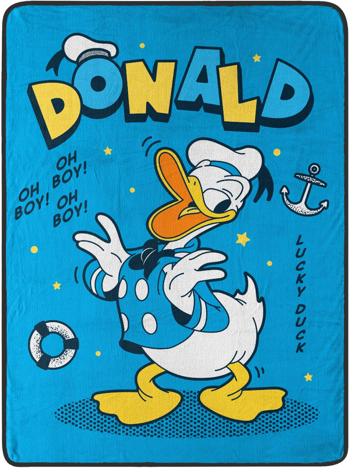 Northwest Donald Duck/Daisy Duck Micro Raschel Throw Blanket, 46" x 60", Lucky Duck